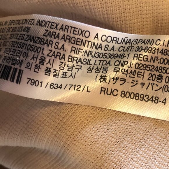 Zara Wide Leg Knit Draw String Elastic Pants Tan Size L NWT - Picture 8 of 9